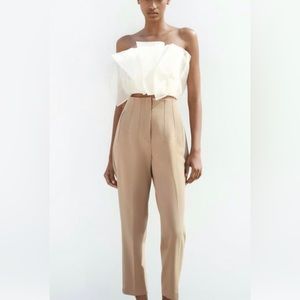 Zara High Waisted Pants Tan Size XS